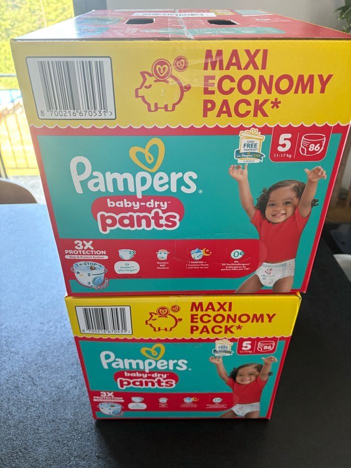 Taille 5 Pampers Baby Dry Pants - Maxi Pack Economy - photo numéro 2