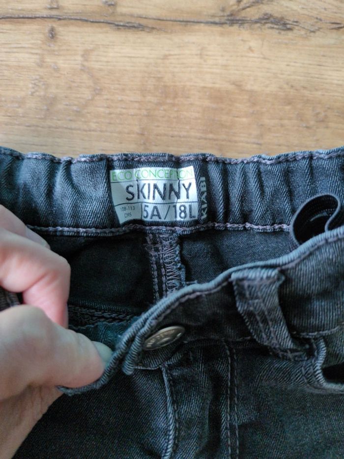 Jean skinny gris foncé fille 5 ans - photo numéro 3