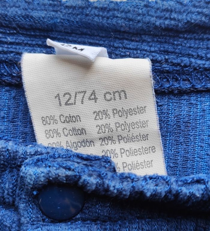 Veste en velours taille 12 mois/ 1 ans - photo numéro 2
