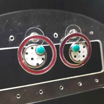 Boucles d'oreilles 3 ronds à pois