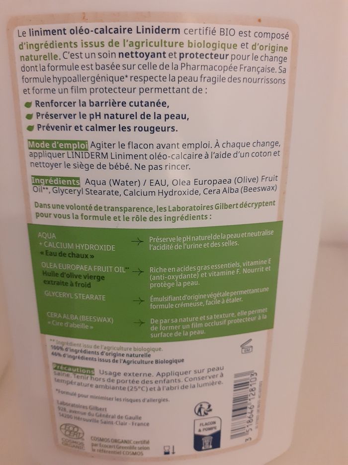 Lot de liniments Liniderm oléo-calcaire bio - photo numéro 3