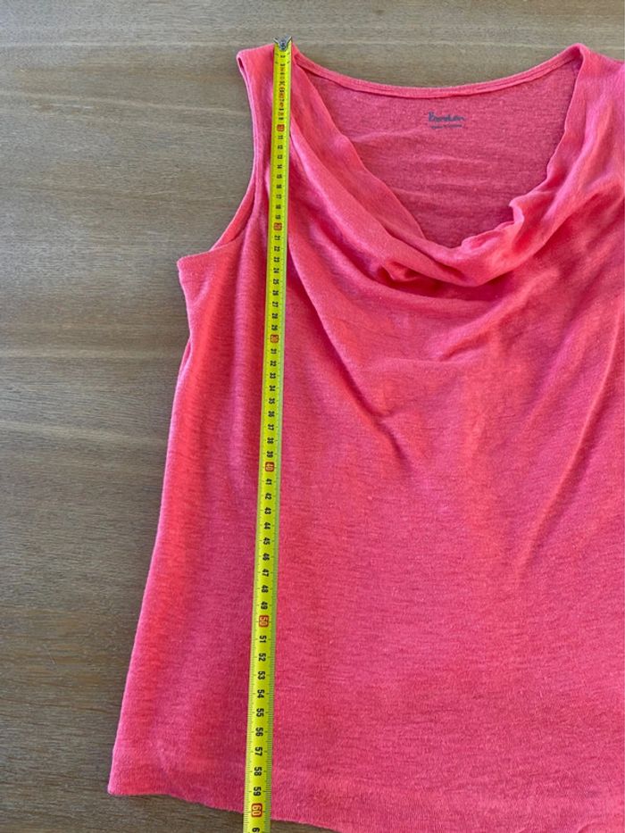 Top sans manches col bénitier lin corail Boden taille - photo numéro 7