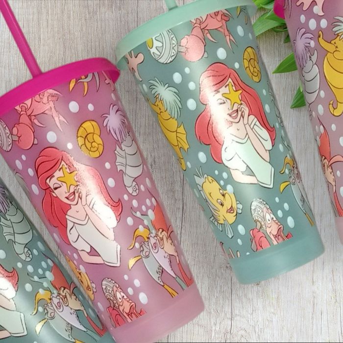 Grand gobelet à paille Ariel de la petite sirène disney - photo numéro 3
