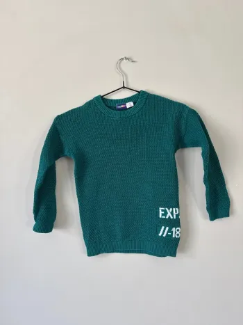 👕 pull - lupilu- 2 -4 ans - vert - bon état 100% coton