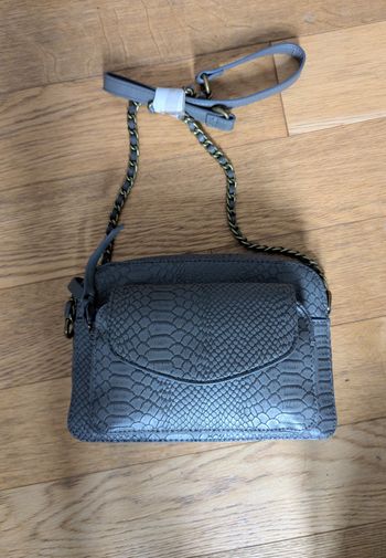 Sac à main miss captain kaki gris croco