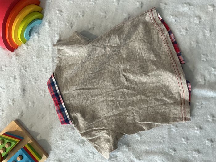 chemise manches courtes à carreaux rouge blanc et bleu 6 mois tex - photo numéro 8