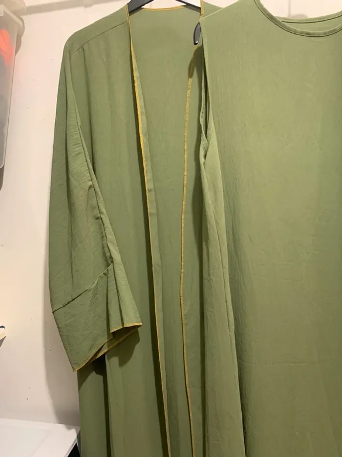 Ensemble 3 pièces kimono abaya foulard - photo numéro 2