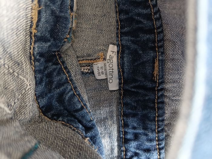 salopette en jean garçon 12 18 mois fagottino - photo numéro 2