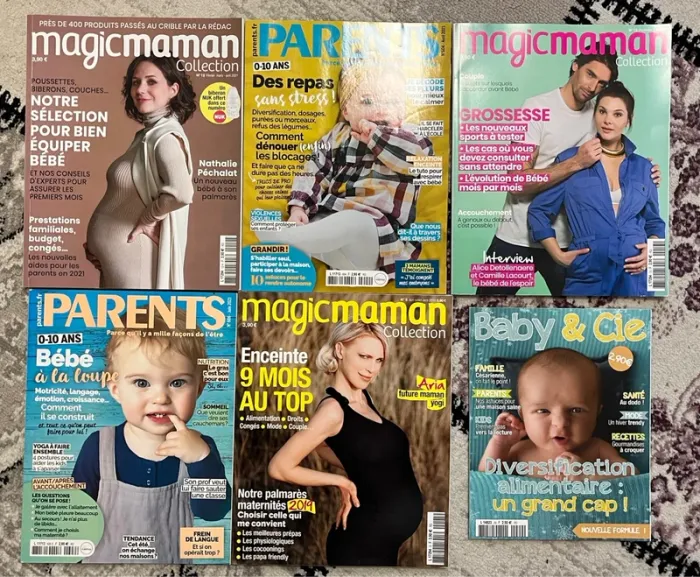 Lot de 6 magazines en parfait état grossesse