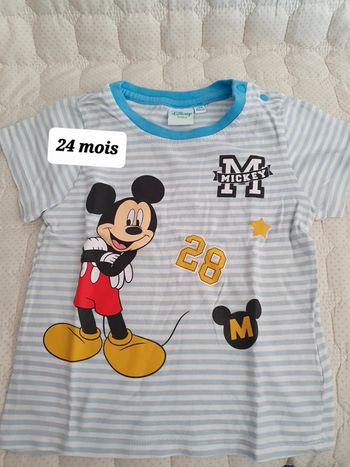 Tee shirt rayé mickey 24 mois Disney