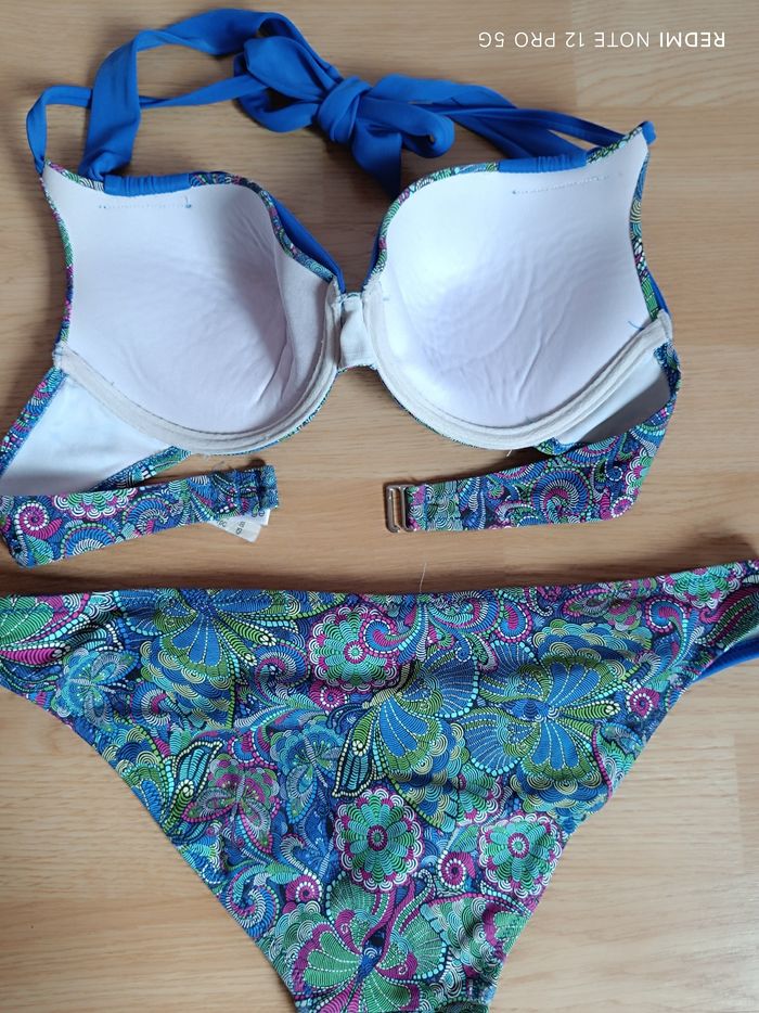 Maillot de bain bleu imprimé Rouge gorge T.40 - photo numéro 8