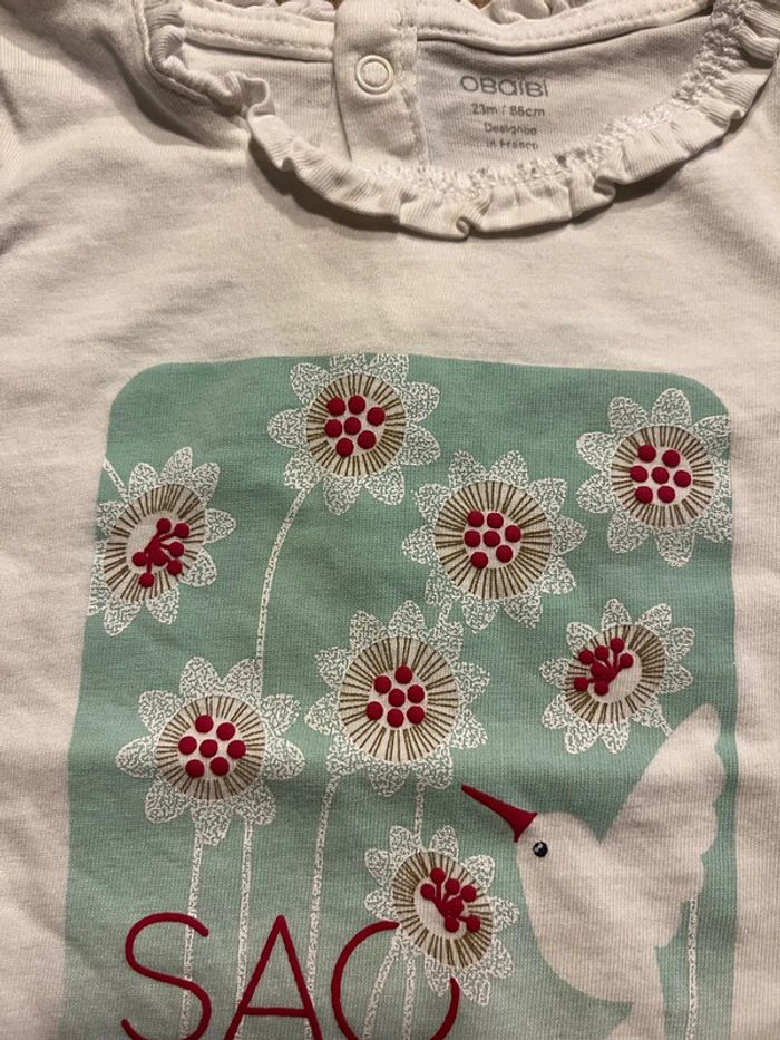 T-shirt manches longues avec col Claudine - photo numéro 2