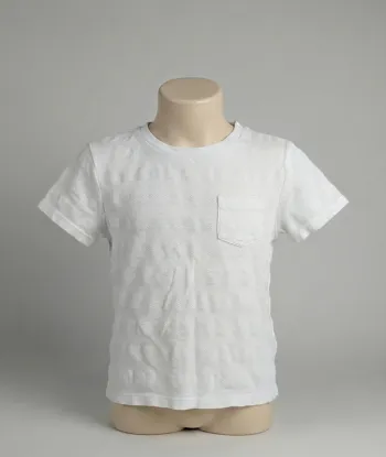 T-shirt Blanc Orchestra - 4 ans (104 cm) - Effet Texturé & Poche