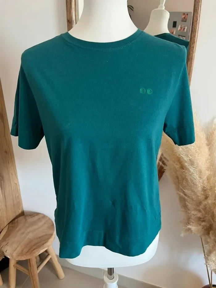 T-shirt bleu/vert canard Camaïeu - photo numéro 4