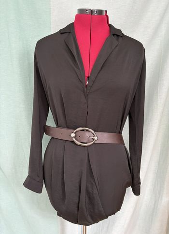 Ceinture marron vintage à boucle ovale