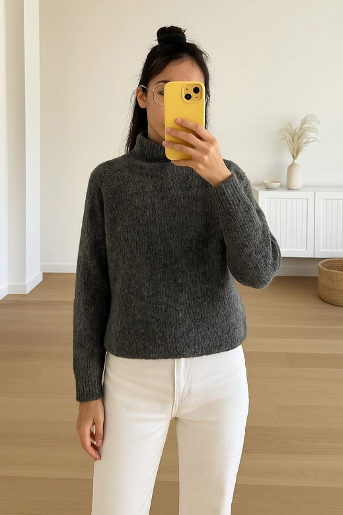 Pull col roulé en laine Zara