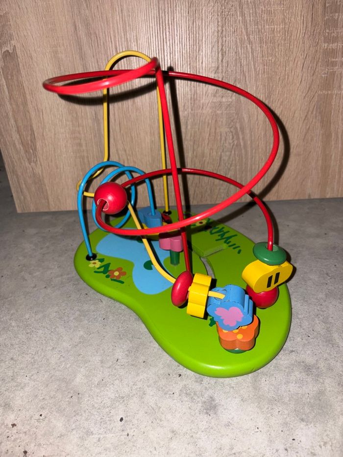 Jeu d’éveil en bois – Circuit à perles / Labyrinthe - photo numéro 2