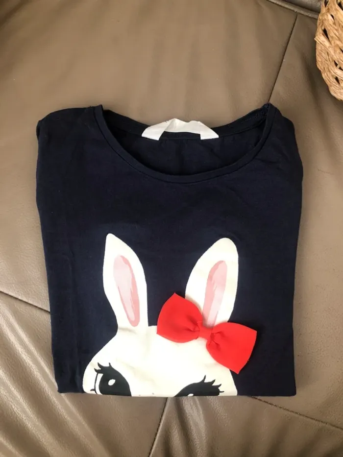Tee-shirt marine fille H&M - photo numéro 7