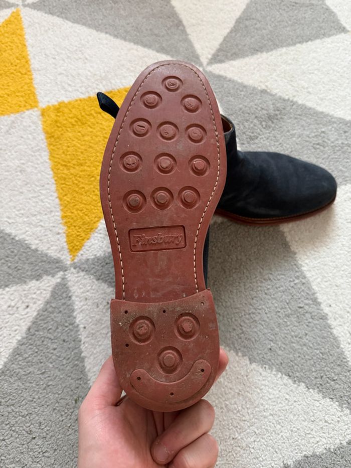 Bottines en cuir Finsbury bleu marine Taille 41 - photo numéro 4