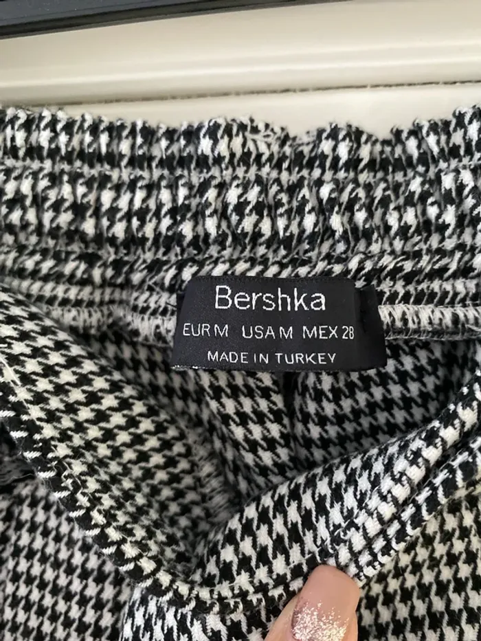 Pantalon carotte motifs pieds de poules bershka M - photo numéro 4