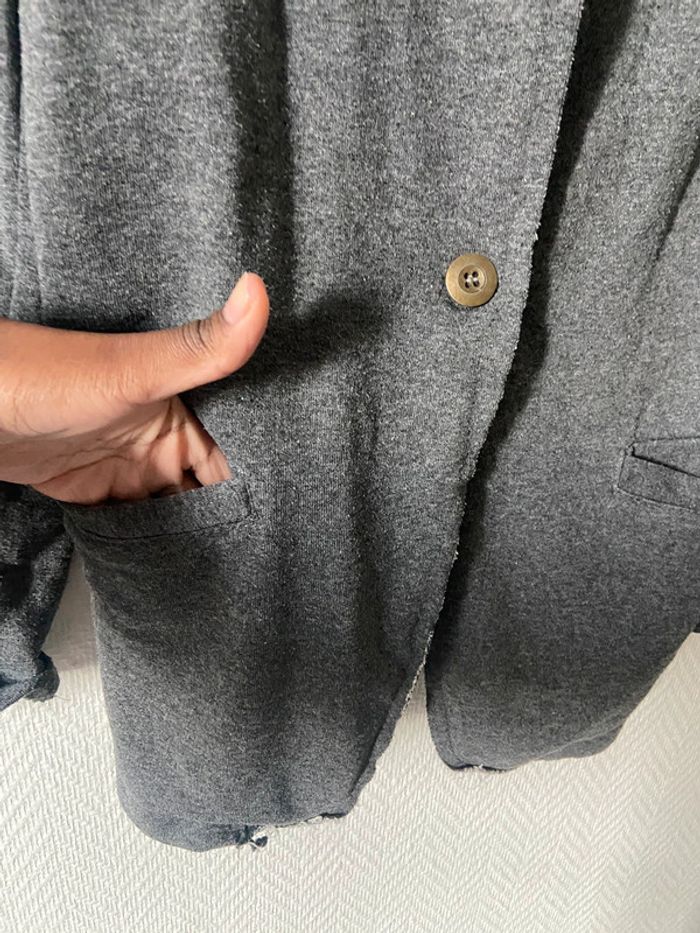 Gilet veste gris 100% coton - photo numéro 4