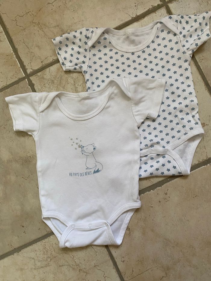 Lot de deux bodies manches courtes 3 mois