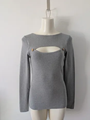 Pull avec fente et boutons dorés - Rosy Days - taille 38