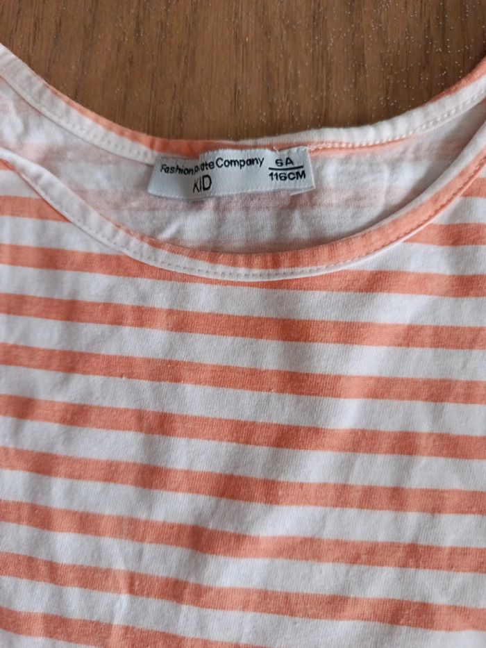 Robe rayée orange et blanc - photo numéro 3