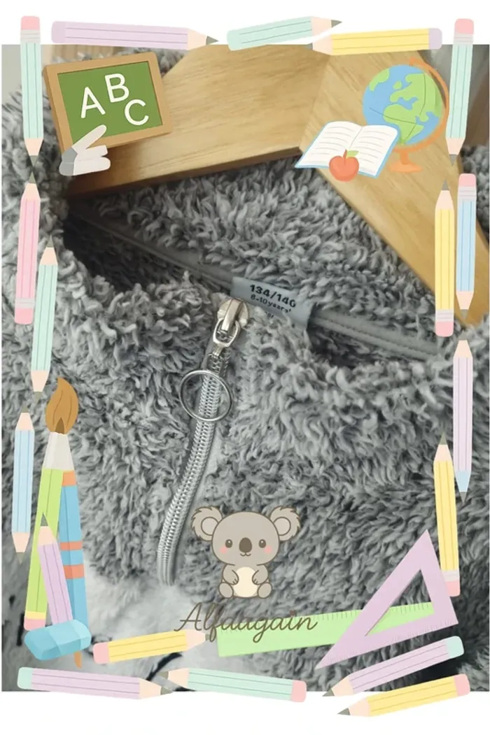 Pull pilou gris 8/10ans - photo numéro 2