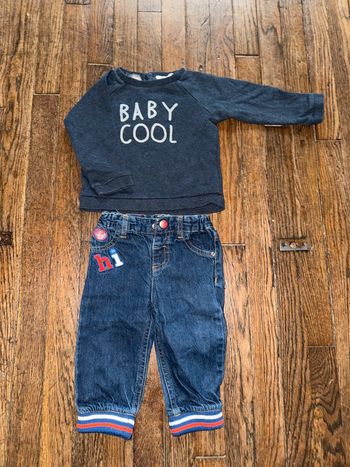 Sweat Bout’chou et jeans du pareil au même  12 mois