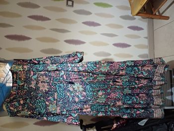 robe longue en soie avec manches 3/4 Taille Unique