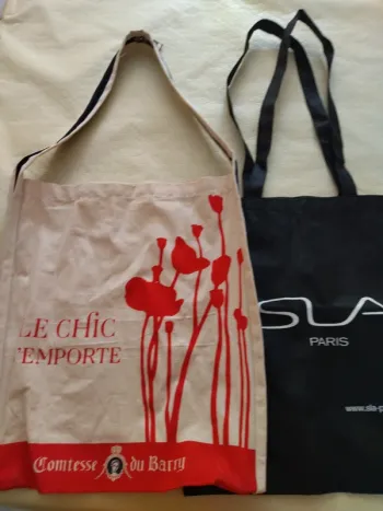 Lot de 2 sacs en toile. Tbe