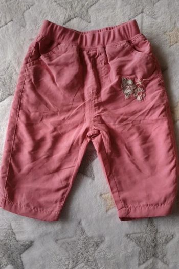Pantalon rose fille hiver doublé 3 mois