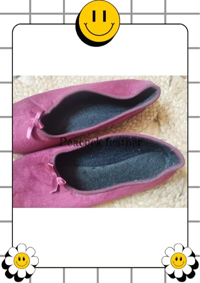 Chaussons pantoufles 41 Bordeaux femme - photo numéro 4