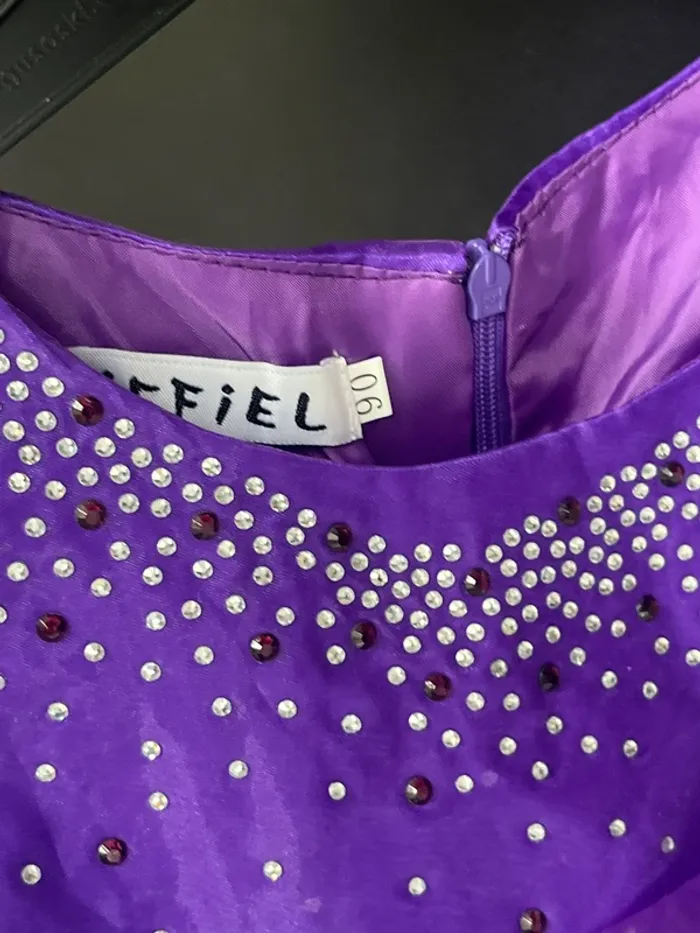 Robe cérémonie violet et strass - photo numéro 3