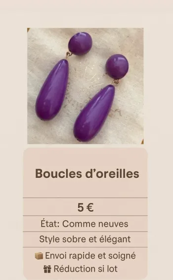 boucles d’oreille violet
