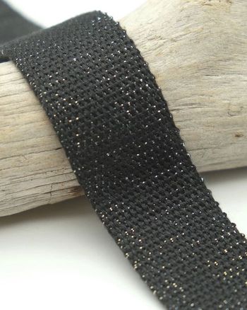 sangle lurex noir doré