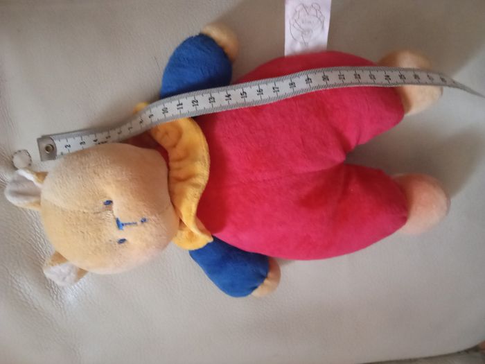Doudou ours ourson Bengy Amtoys vintage couleurs primaires  rouge bleu jaune d'occasion  peluche ancienne - photo numéro 7