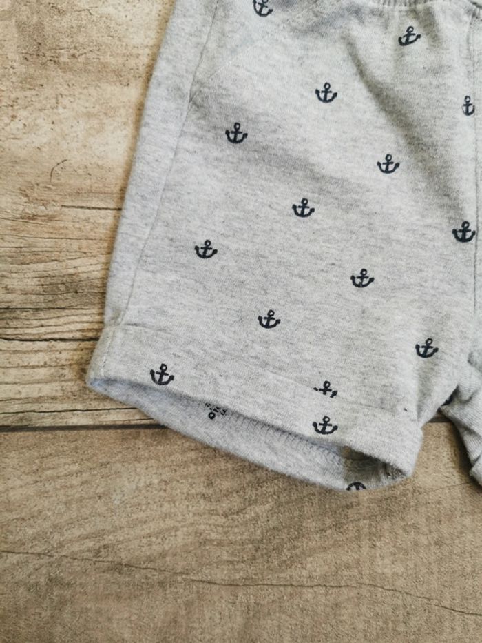 🌺Très joli short molletonné gris encre marine 3mois - photo numéro 4