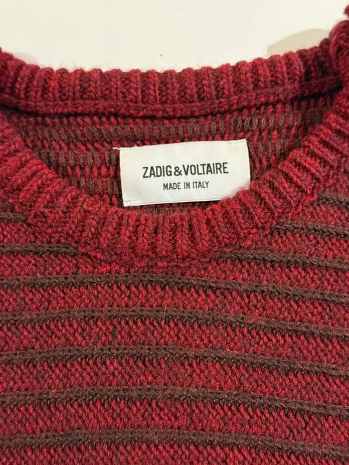 Pull marinière bordeaux zadig et voltaire - photo numéro 3
