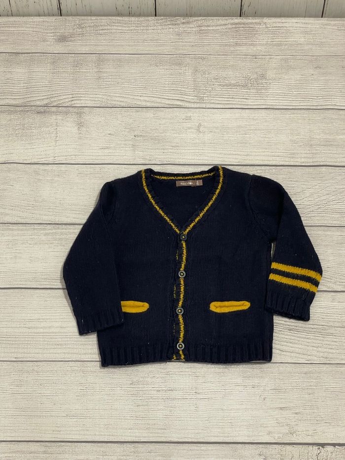 Bout’chou - Gilet - Marine et jaune - 18 mois - photo numéro 4