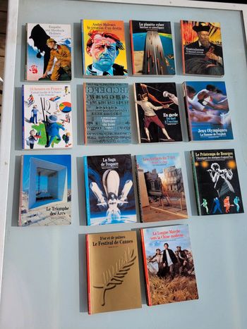 superbe lot de 14 livres Découvertes Gallimard, Nostradamus, Malraux, Sherlock etc