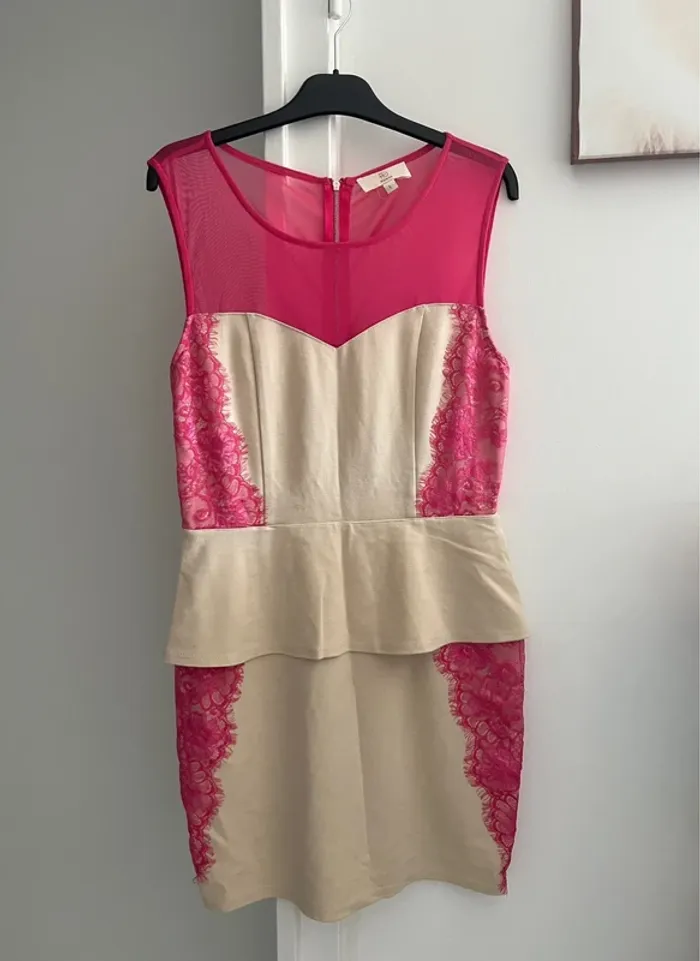 Robe chic sans manches MD woman rose/beige T40