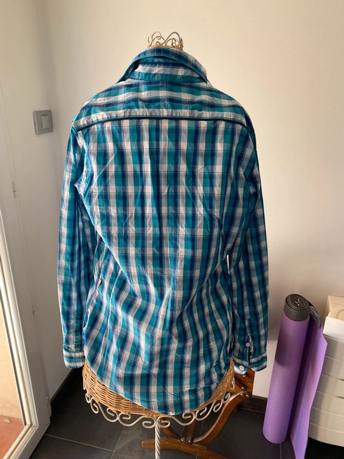 Chemise Serge Blanco à carreaux vert bleu blanc taille M - photo numéro 6