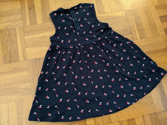 Robe bleue marine cerises coton Kiabi bio - photo numéro 2