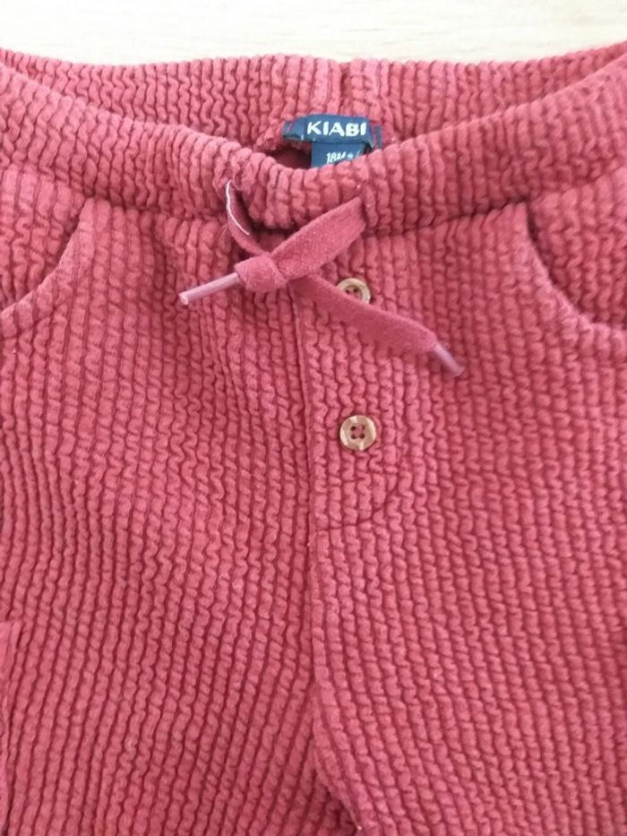 Pantalon kiabi garçon 18 mois bordeaux - photo numéro 2