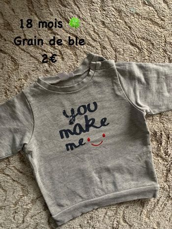 Sweat 🍀 18 mois 🍀 Grain de ble