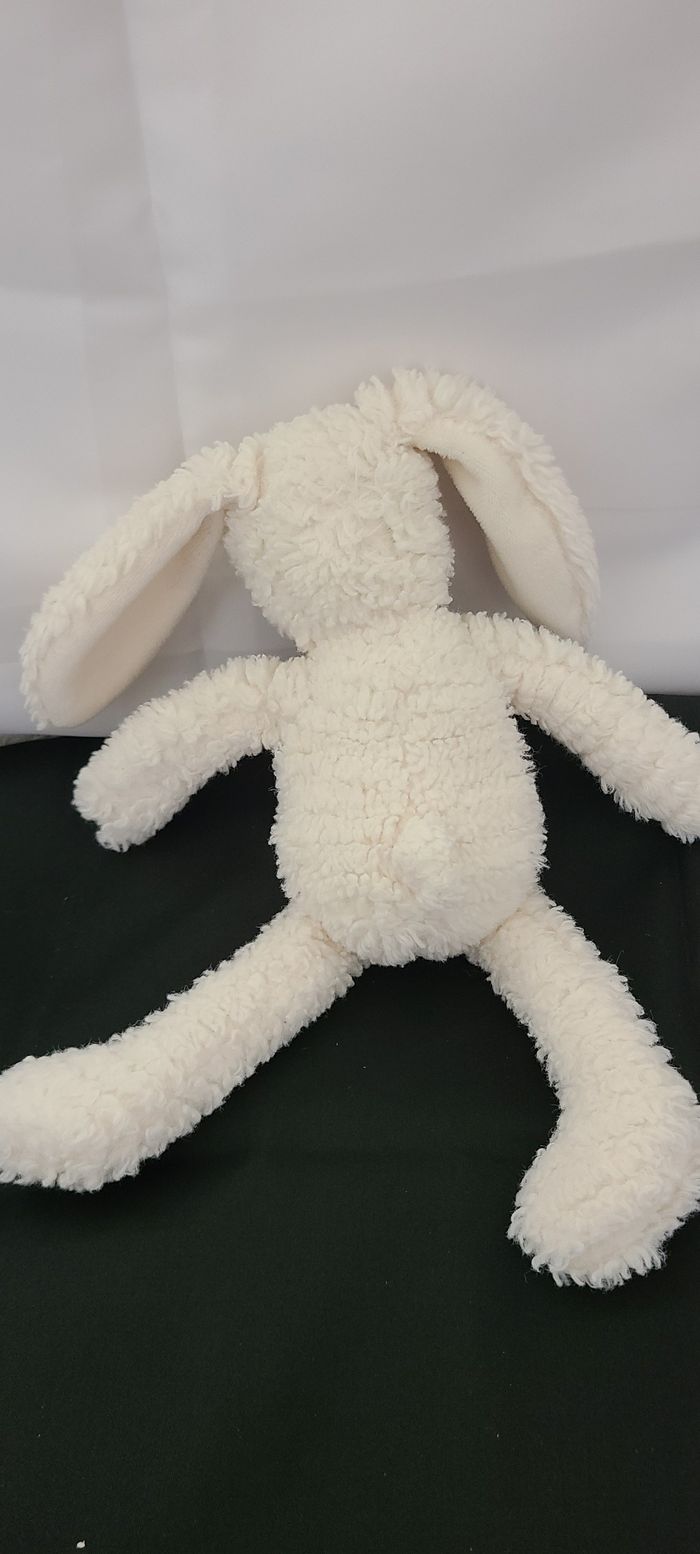Doudou lapin blanc beige HISTOIRE D'OURS 35 CM - photo numéro 3