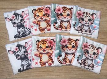 8 lingettes lavables savane 