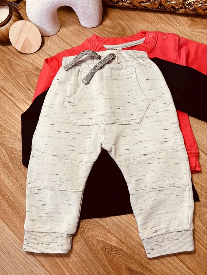 Taille 18 mois ensemble 3p garçon kiabi corail noir gris * bonhomme * 💙 - photo numéro 6